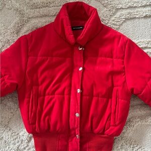 Red Puffer Jacket Pretty Little Thing